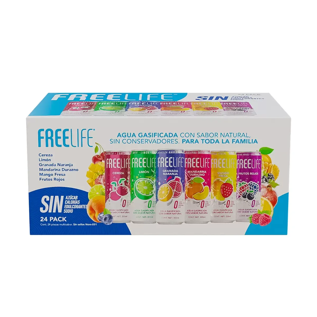 FreeLife Sparkling Water - Sugar Free - 24 variety pack #