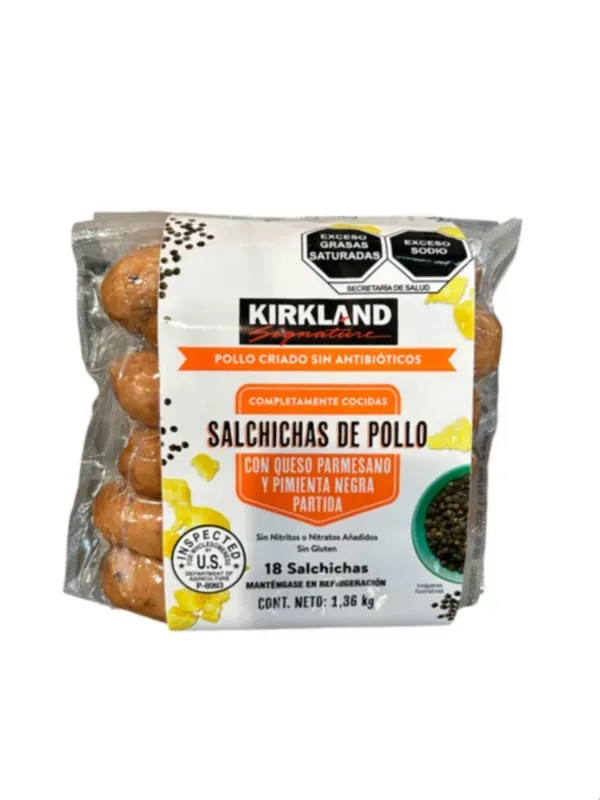 Kirkland Chicken Sausages with Parmesan and Cracked Black Pepper - 18pzas