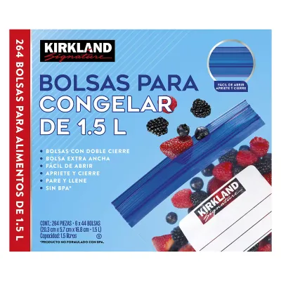 Kirkland Food Freezer Bags (ziploc) - Quart Size 1.5L - 264pck