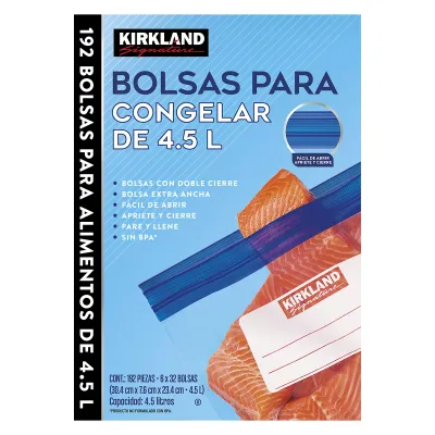 Kirkland Food Freezer Bags (ziploc) - Gallon Size 4.5L - 192pck