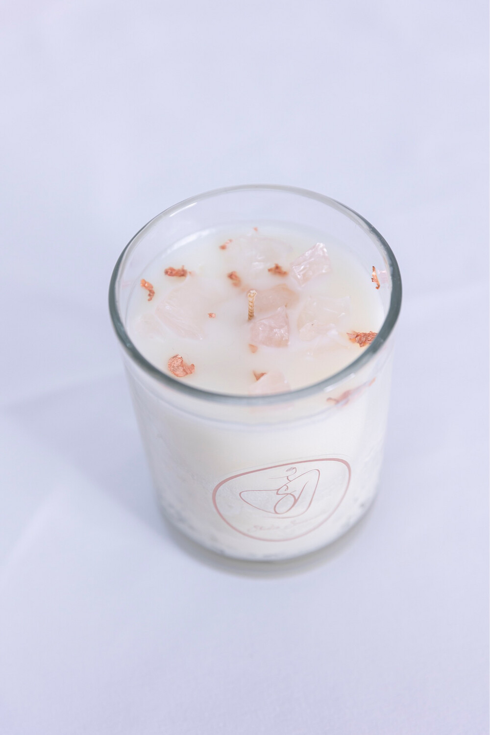 Sex On The Beach, Crystal Infused Candle with Rose quartz 