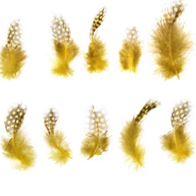 Набор перьев для декора 10 шт., размер 1 шт: 5 * 2 см, цвет жёлтый с коричневым