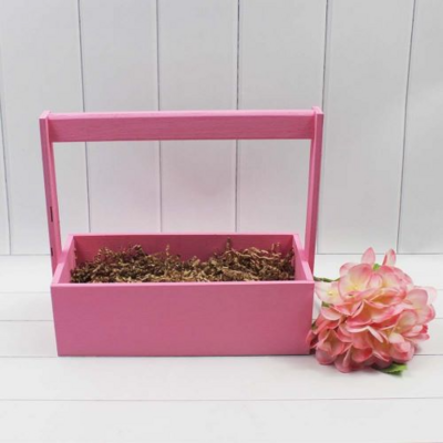 Ящик для декора с ручкой 25*12*23, розовый