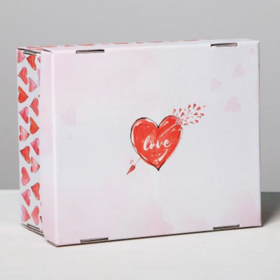 Коробка складная «Любовь вокруг», 31,2 х 25,6 х 16,1 см