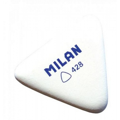 Ластик Milan 428, треугольный, белый в цилл. уп-ке (бол.) 51*46*13