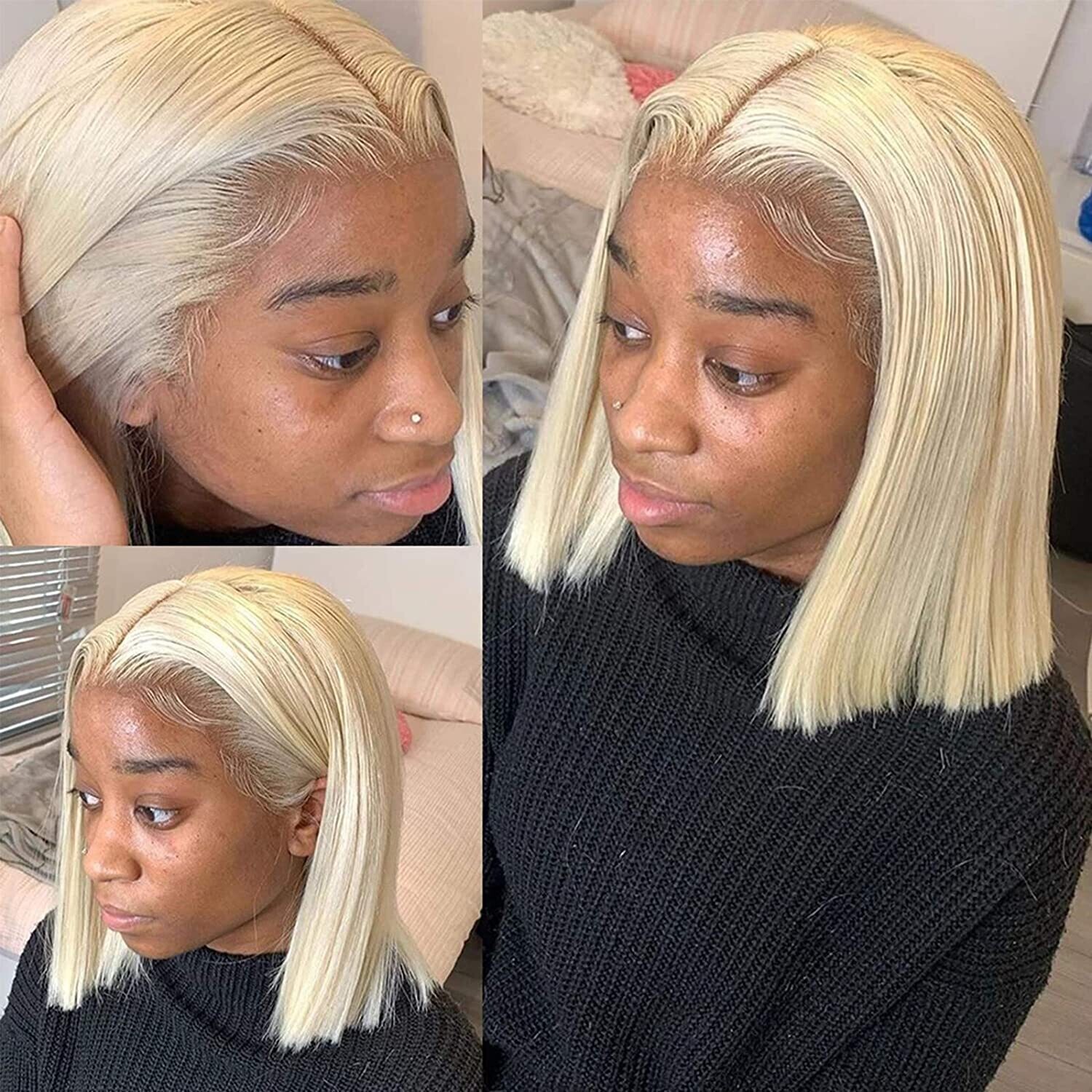 8-40inch Blonde 613 4x4 Closure/13x4 Frontal Transparent Lace Wig