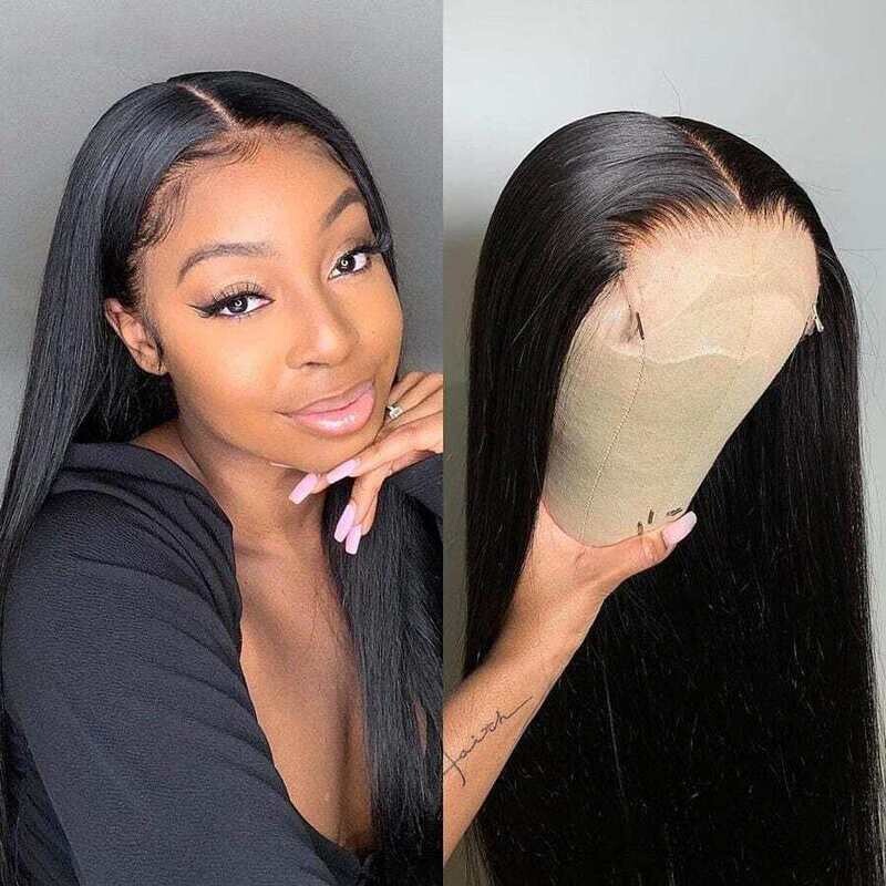 8-40inch Black 4x4 Transparent Lace Closure Wig