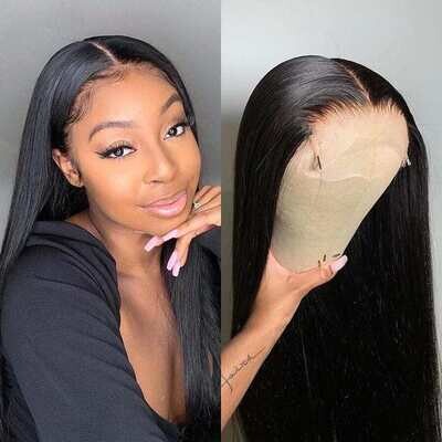 8-40inch Black 4x4 Transparent Lace Closure Wig