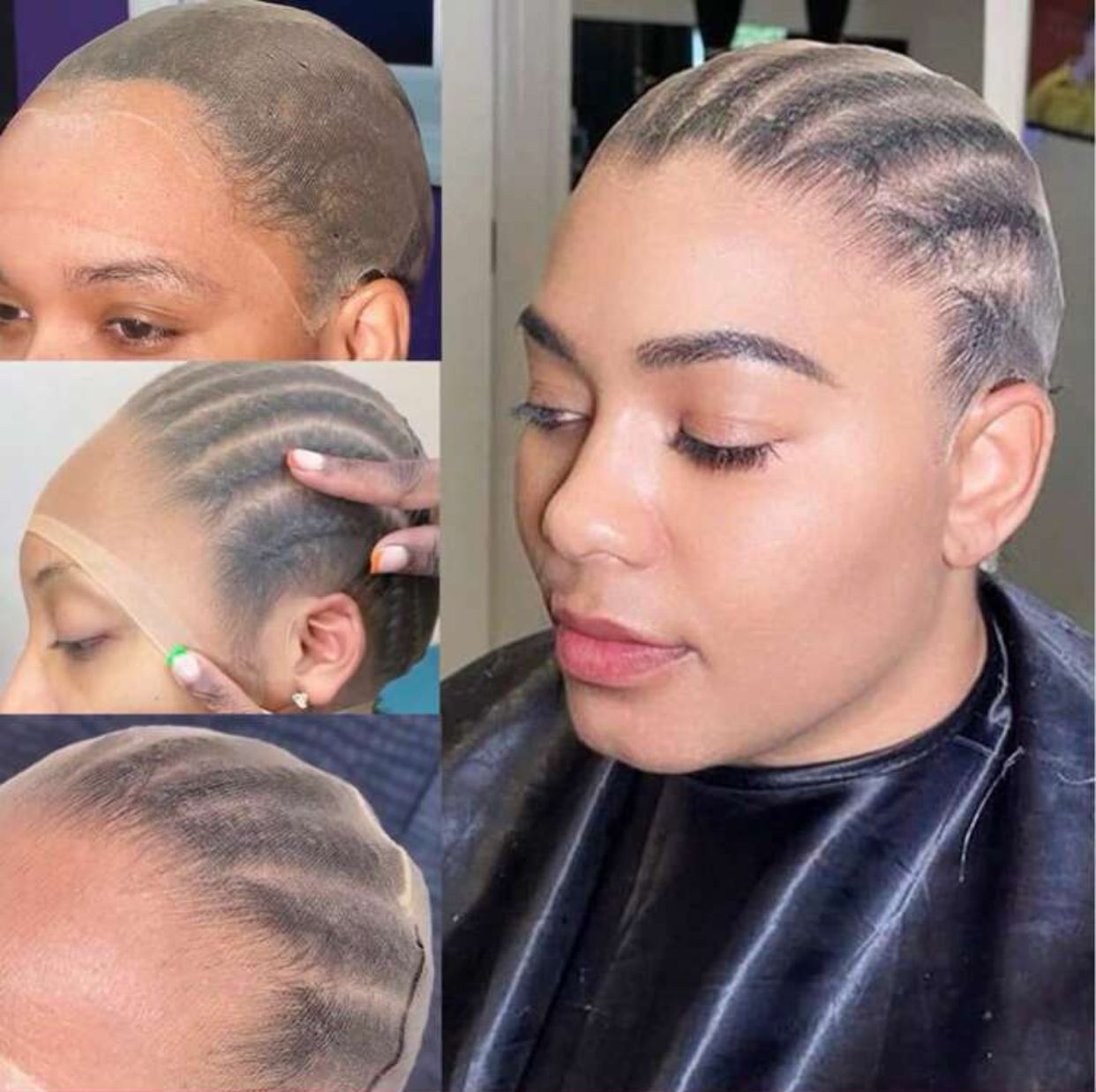 HD Wig Cap, Ultra-thin Invisible Brown Sheer Stretchy Stocking Cap