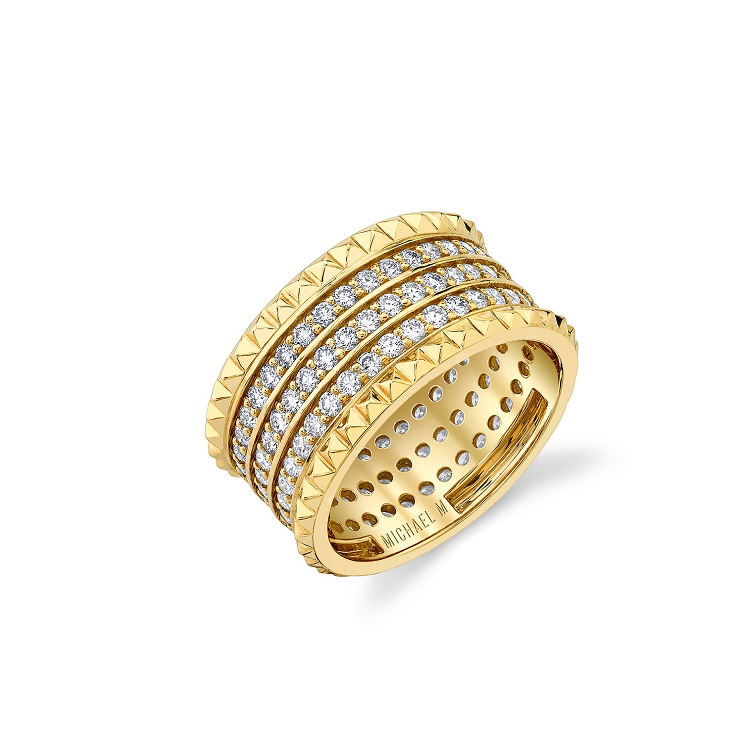 Michael M Tetra Triple Pavé Band