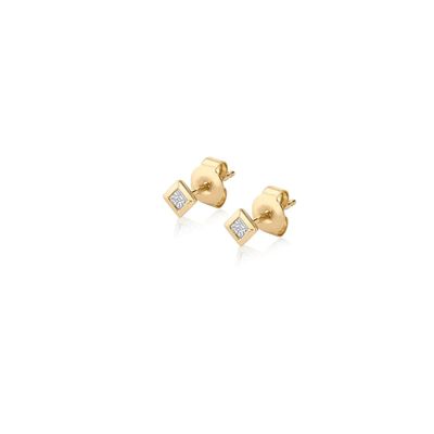 Michael M Princess Bezel Stud Earrings