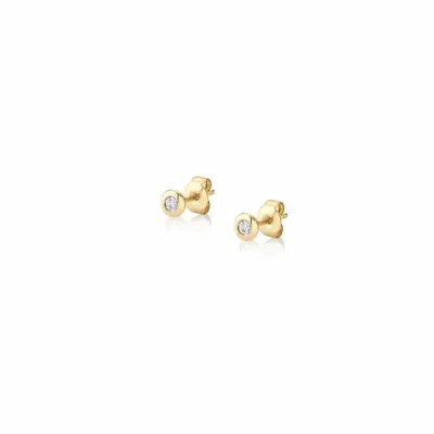 Michael M Round Bezel Stud Earrings