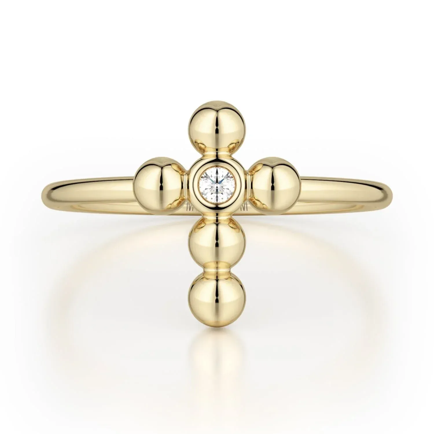 Michael M Single Diamond Cross Ring