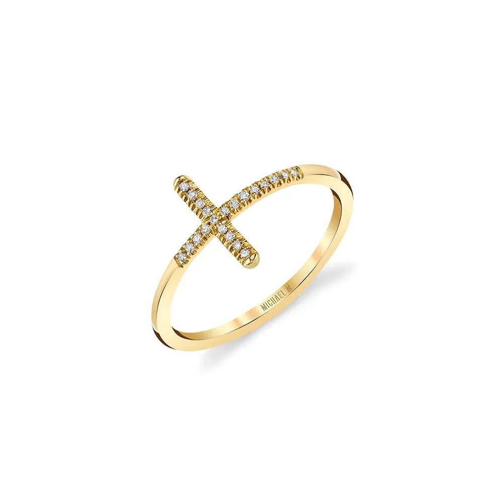 Michael M Diamond Cross Ring