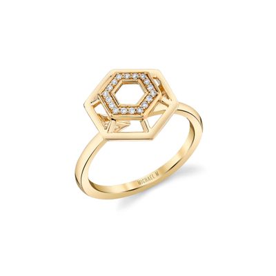 Michael M Hex Truss Cocktail Ring
