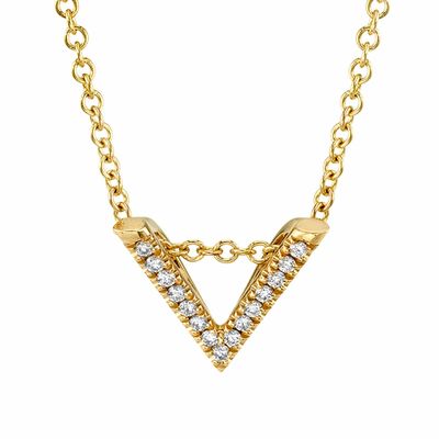 Michael M Mini V Diamond Pendant Necklace