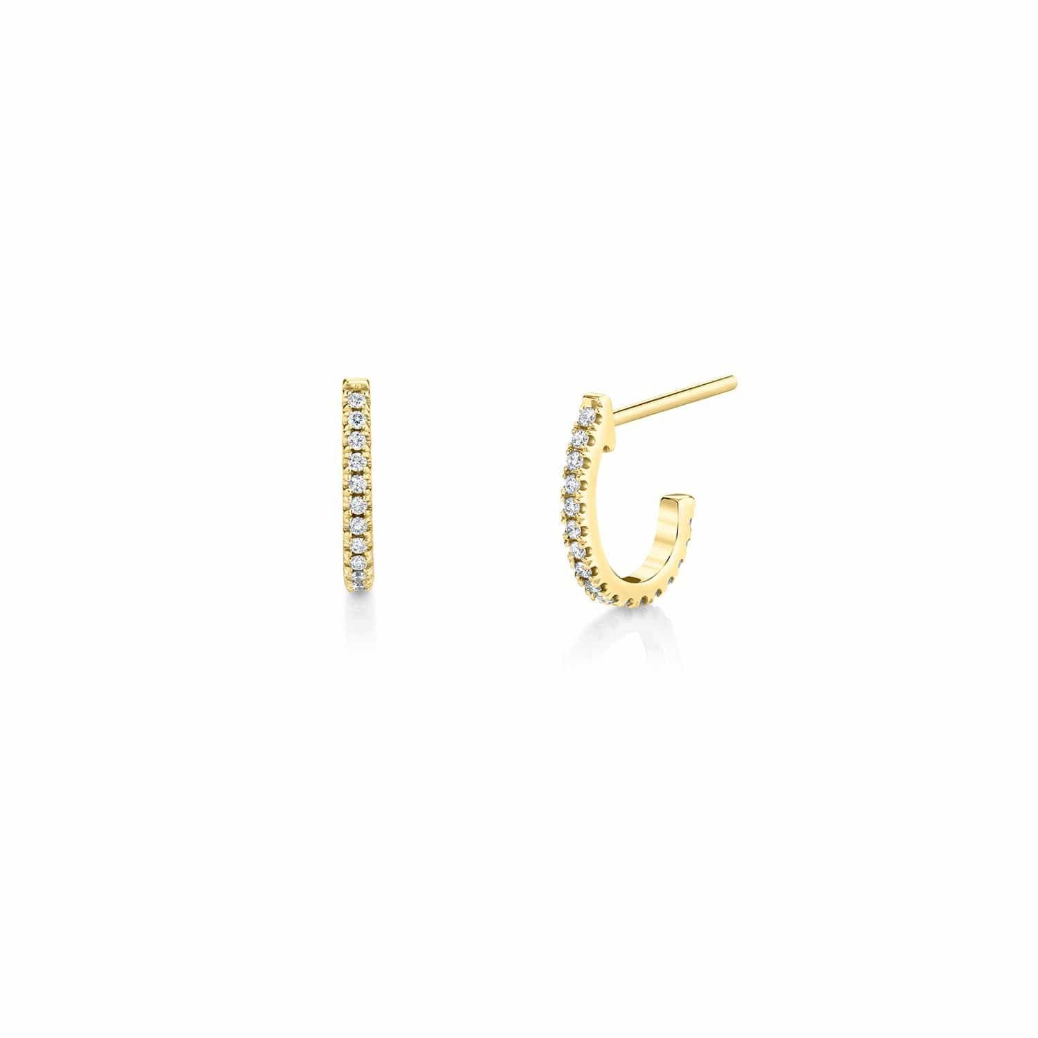 Michael M Diamond Huggie Hoop Earrings