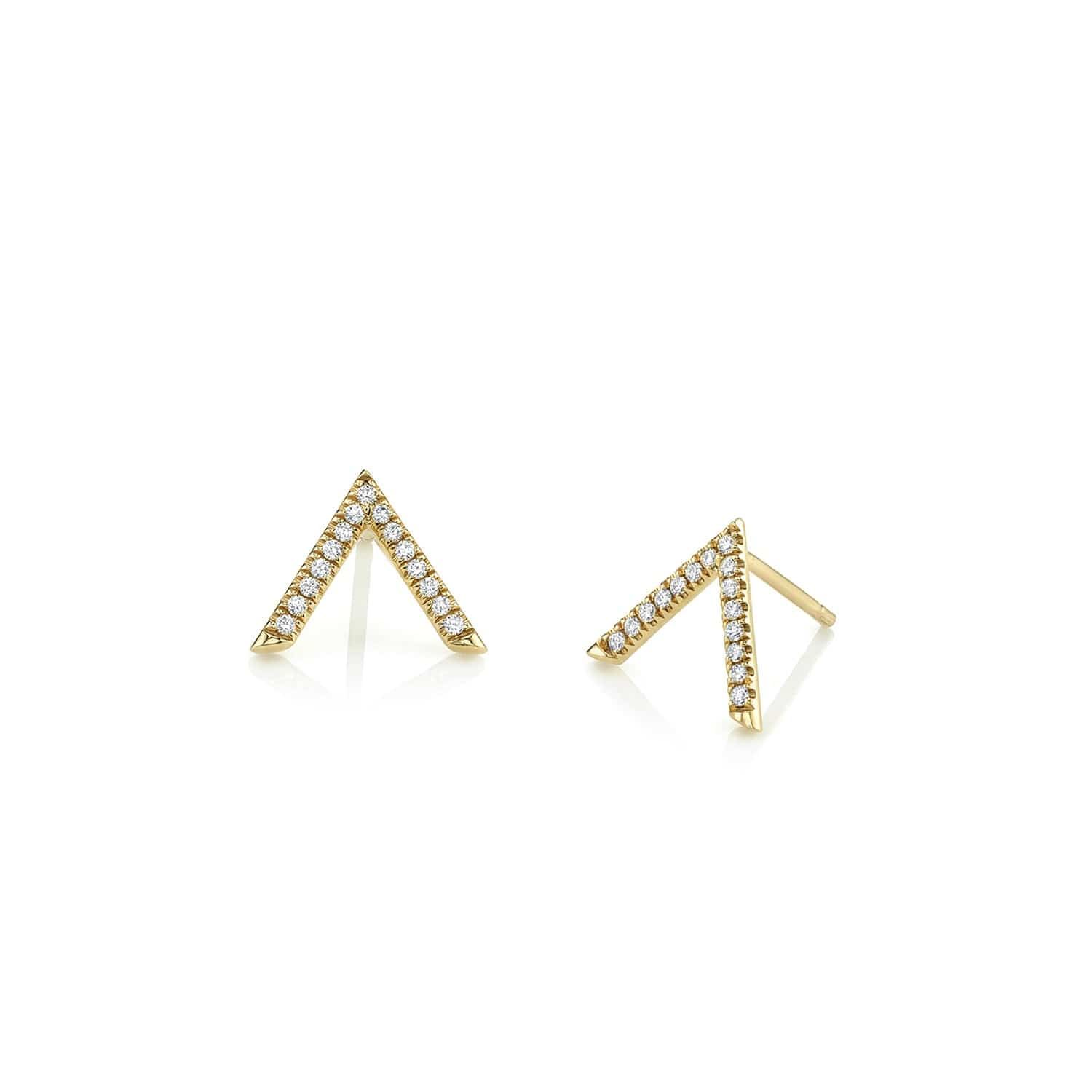 Michael M Single V Diamond Stud Earrings