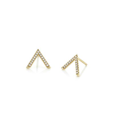 Michael M Single V Diamond Stud Earrings