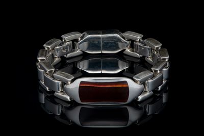 William Henry Red Tiger Eye Identity Men's Bracelet