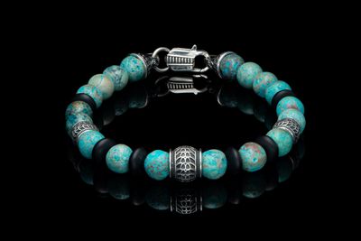William Henry Newport - Blue Agate (BB49 BLA) Men's Bracelet