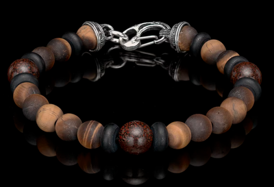 William Henry Dragon Fire Men's Beaded Bracelet (BB15 DB TE)