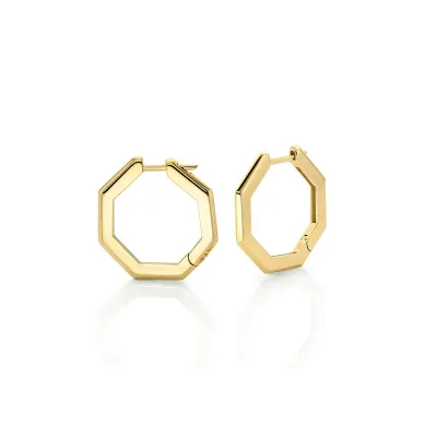 Michael M Large Octave Knifed Hoop Earrings