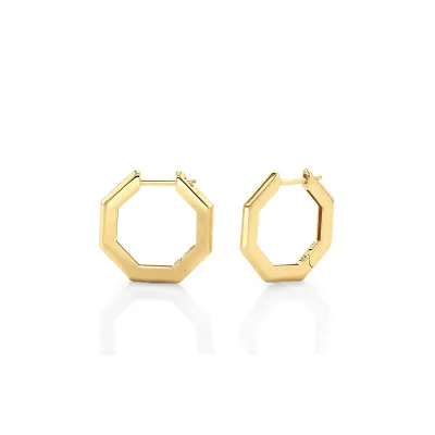 Michael M Medium Octave Knifed Hoop Earrings