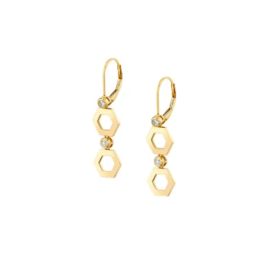 Michael M Plain Hex Short Infinity Earrings