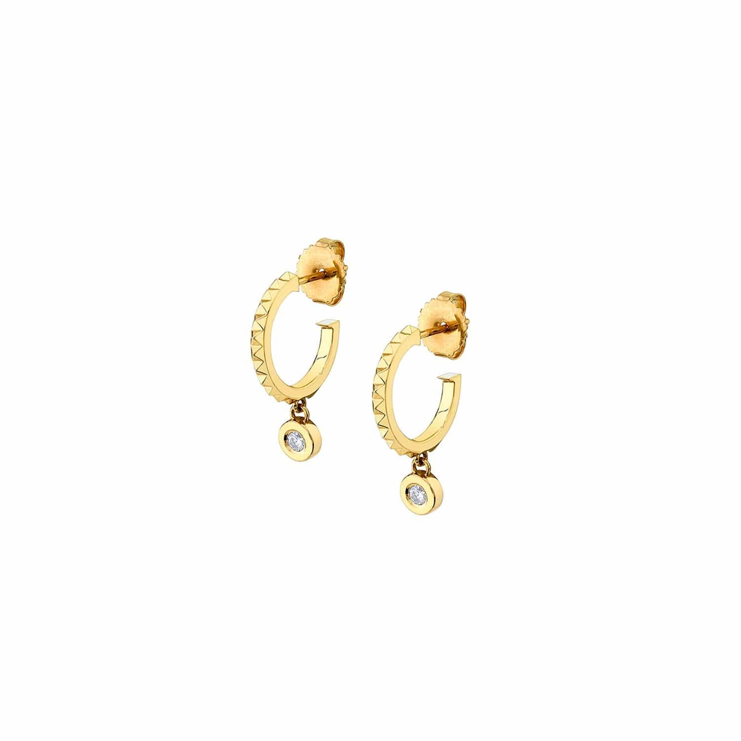 Michael M Foundation Bezel Huggie Hoops