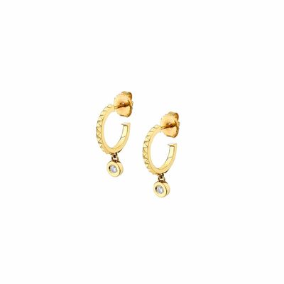 Michael M Foundation Bezel Huggie Hoops