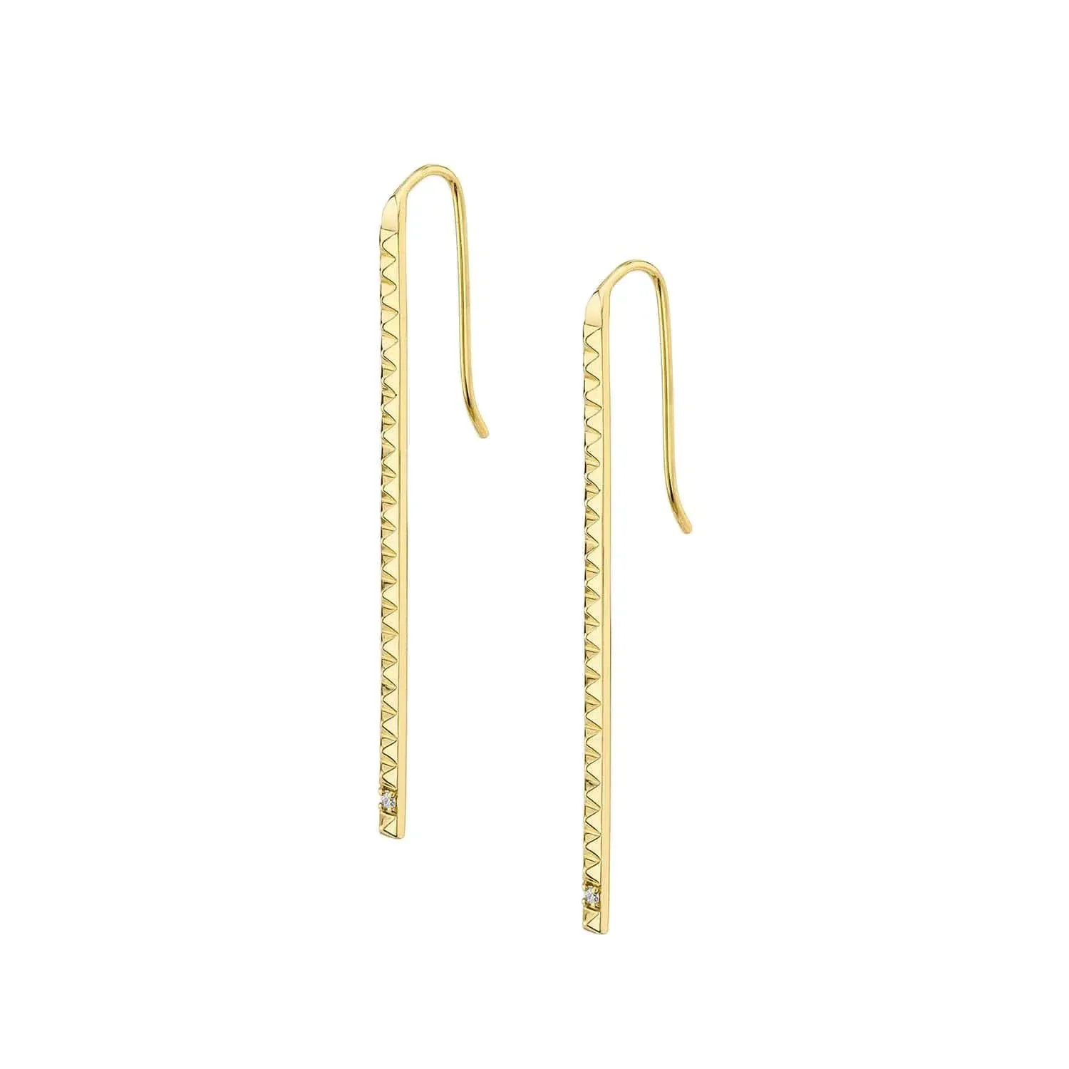 Michael M Single Stone Foundation Bar Earrings