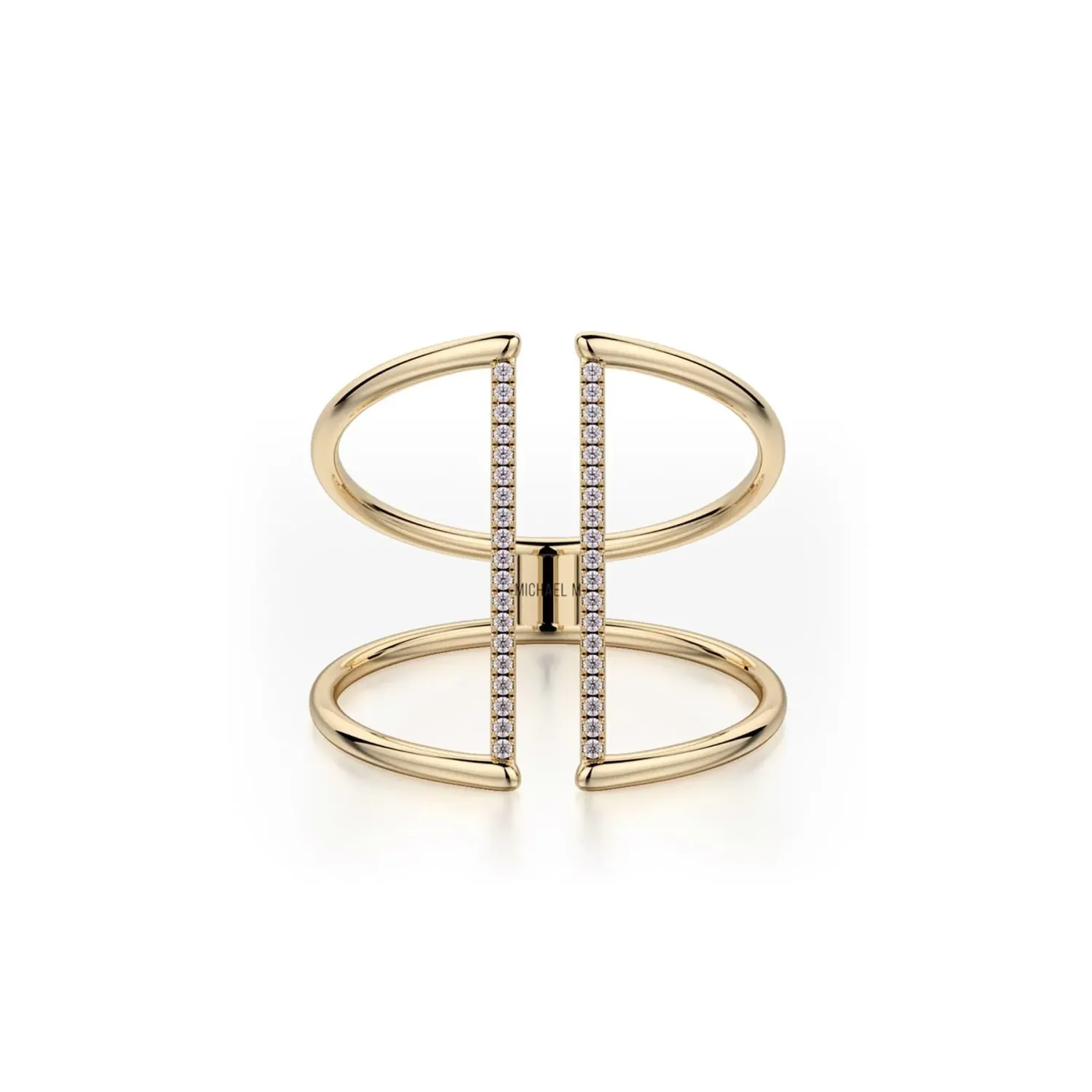 Michael M Double Band Diamond Bar Ring