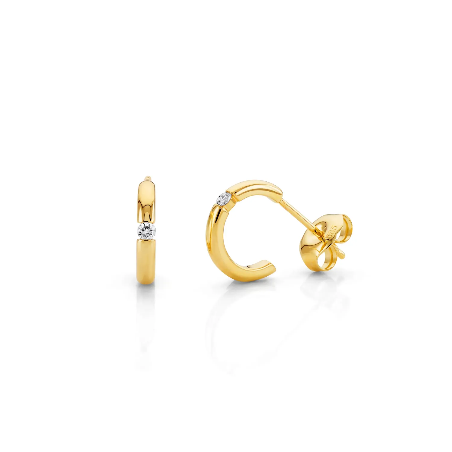 Michael M Orb Small Split Huggie Hoops