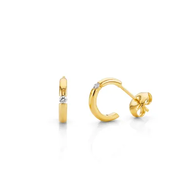 Michael M Orb Small Split Huggie Hoops