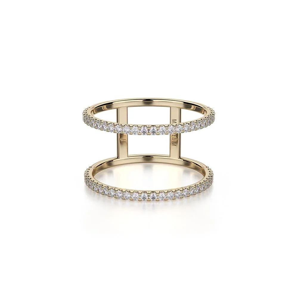 Michael M U-Set Double Row Diamond Band