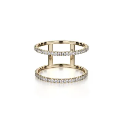 Michael M U-Set Double Row Diamond Band