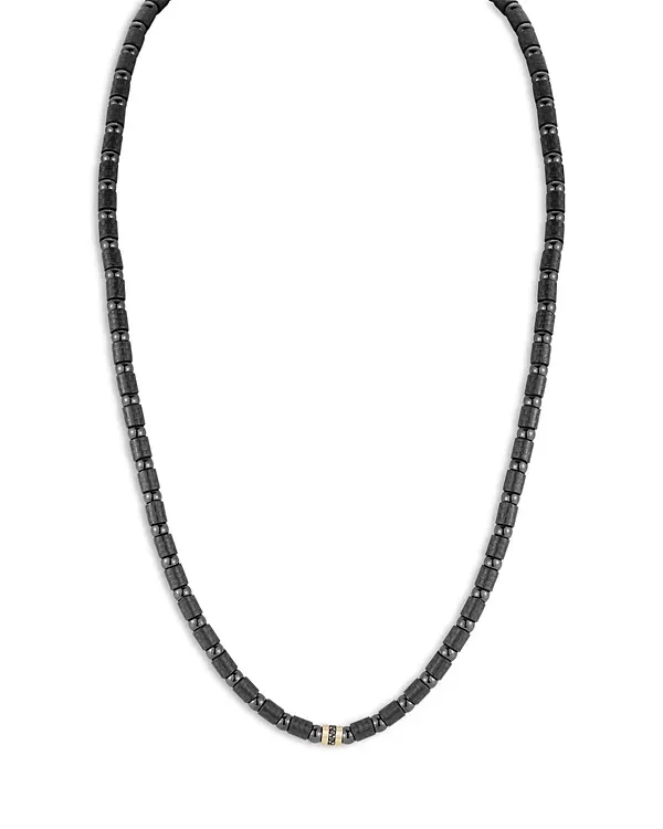 Demeglio Men's 18K Yellow Gold Black Diamond Carbon & Black Ceramic Statement Necklace, 22"