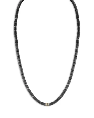 Demeglio Men's 18K Yellow Gold Black Diamond Carbon & Black Ceramic Statement Necklace, 22"