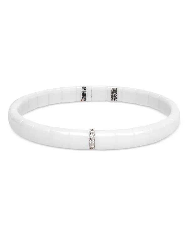 Demeglio 18K White Gold Pura Diamond Stretch Bracelet