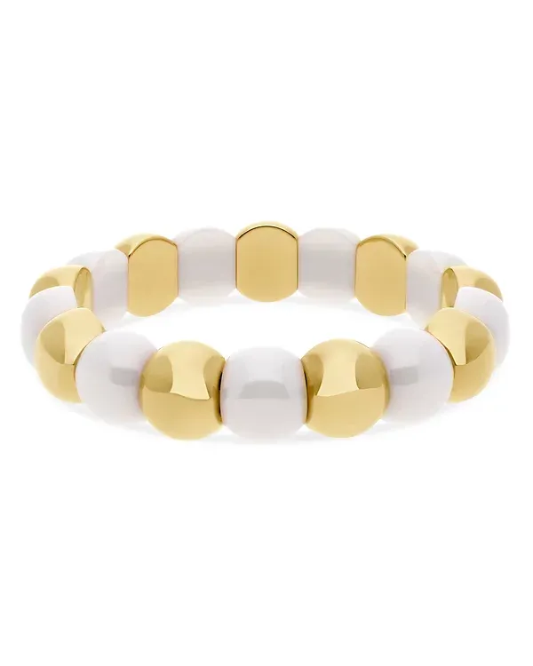 Demeglio Dama Aura White Ceramic Slip On Statement Bracelet