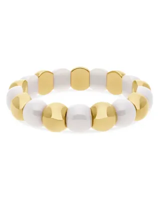 Demeglio Dama Aura White Ceramic Slip On Statement Bracelet