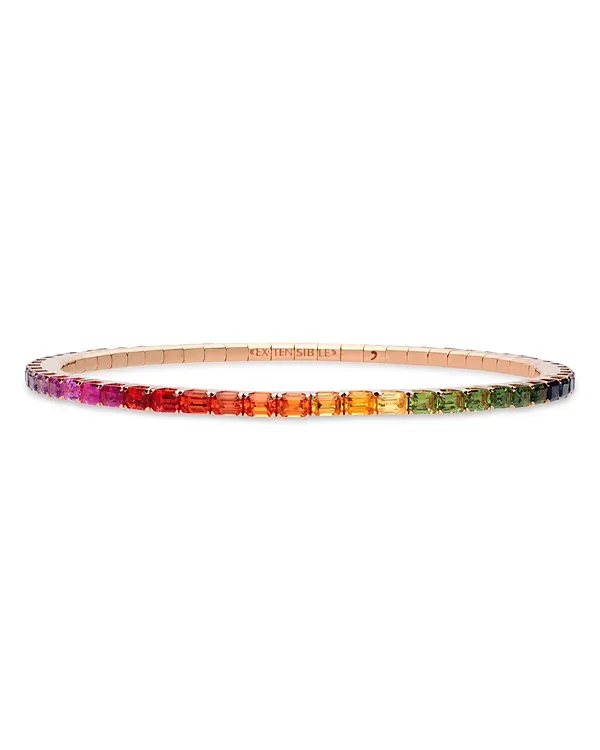 Roberto Demeglio Extensible Rainbow Sapphire Stretch Tennis Bracelet