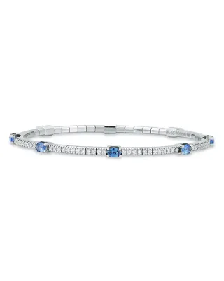 Roberto Demeglio Extensible 18K White Gold Blue Sapphire & Diamond Stretch Tennis Bracelet