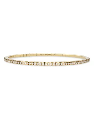 Roberto Demeglio Extensible Gold Stretch Diamond Tennis Bracelet