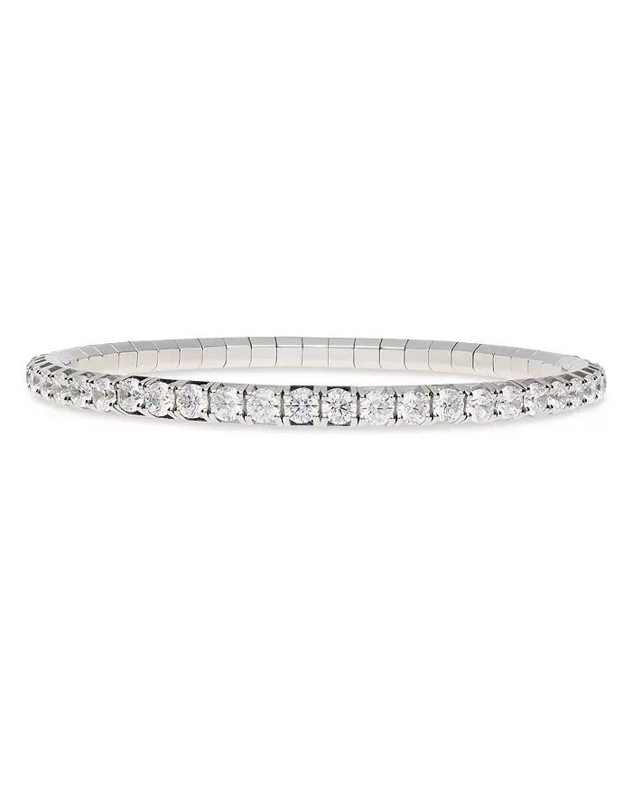 Demeglio Extensible 18K White Gold Diamond Stretch Tennis Bracelet