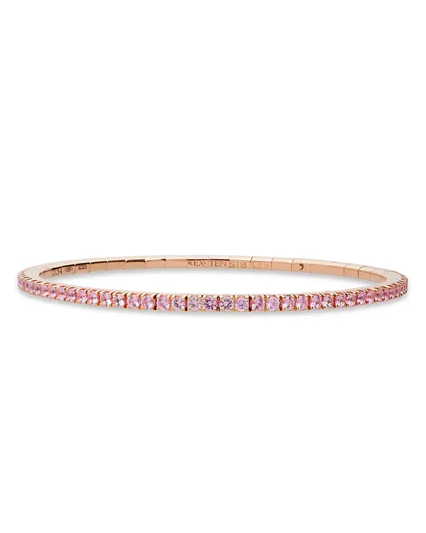 Roberto Demeglio Extensible 18K Rose Gold Pink Sapphire Stretch Tennis Bracelet