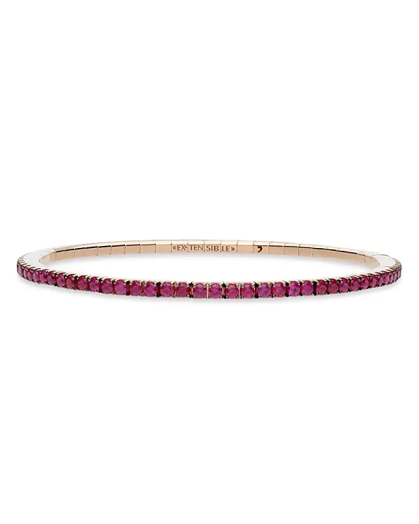 Roberto Demeglio Extensible 14K Rose Gold Ruby Stretch Tennis Bracelet