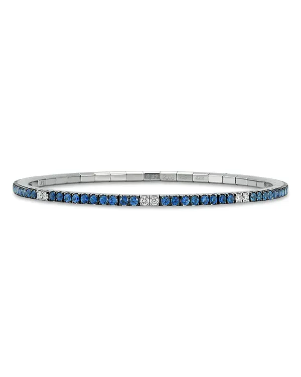 Roberto Demeglio Extensible 18K White Gold Sapphire & Diamond Stretch Tennis Bracelet