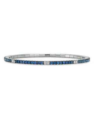 Roberto Demeglio Extensible 18K White Gold Sapphire & Diamond Stretch Tennis Bracelet
